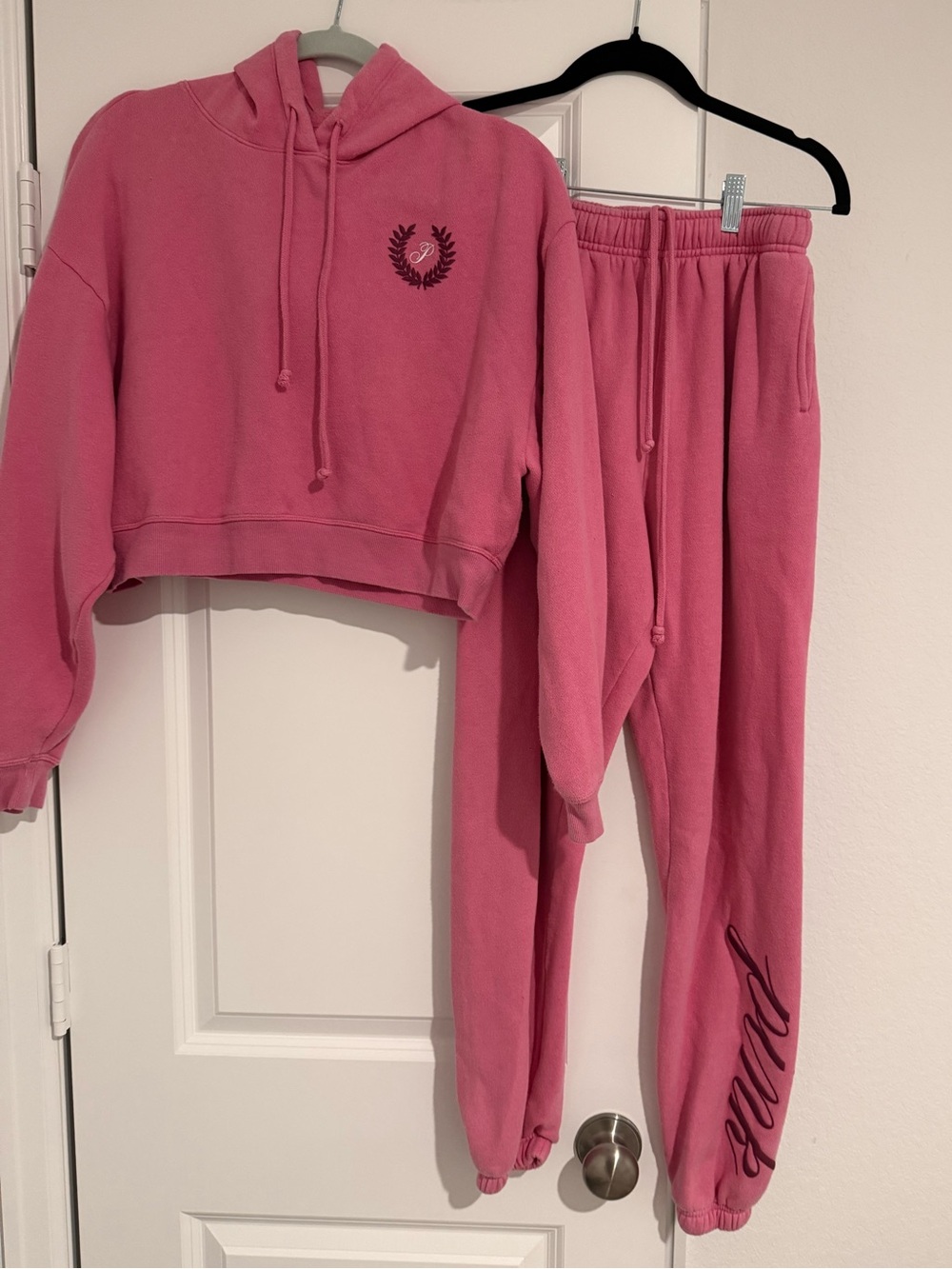 PINK Victoria's Secret Rose Pink Hoodie & Jogger Set